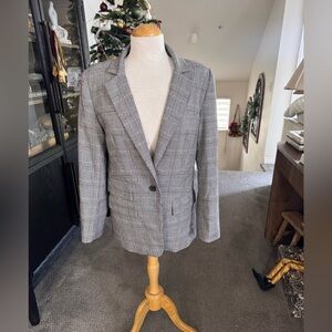 Joie Black and White Checkered Blazer 10